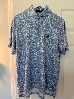 RLX Ralph Lauren Light Blue Floral Polo